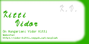 kitti vidor business card